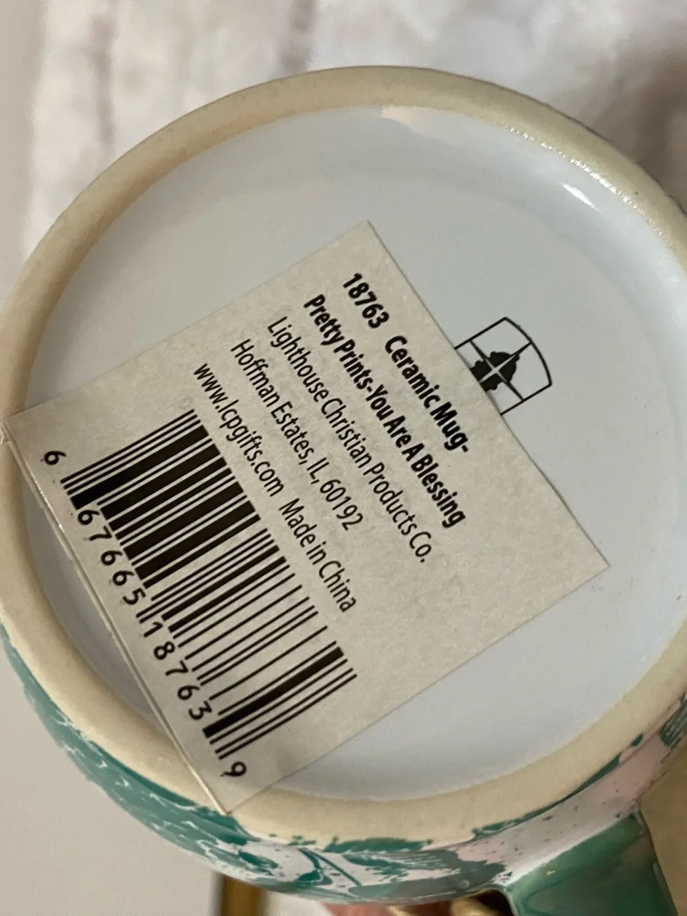 🆕You Are A Blessing Ceramic Mug in Teal & White with Verse inside Mug - NIB